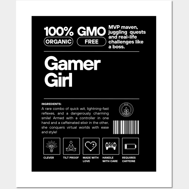 Gamer Girl Description Wall Art by Pink Syrup Workshop